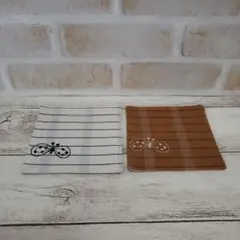 ハンドメイド　ミナペルホネン　コースター２枚組　ストライプ　choucho