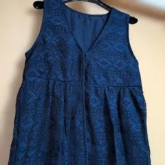 総レース前開ワンピ　ロングジレ