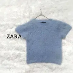 【ザラ】ニット　トップス　Ｍサイズ　シャギーニット　ショート丈　フェミニン