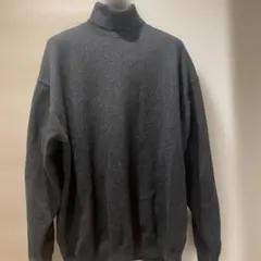 コットン/カシミヤ タートルネック ハイゲージ ニット -LOOSE