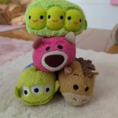 ●トイストーリー　ぬいぐるみ　お豆三兄弟&ブルズアイ　ルクソーボールセット● ○トイストーリー ぬいぐるみ お豆三兄弟&ブルズアイ ルクソー