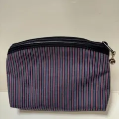 和風　縦縞ポーチ（チャーム付き）