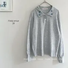 Fredy emue アンゴラ混刺繍衿ニットトップス　2001