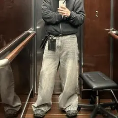 ※最終値下げ【MASONPRINCE】 サイドベルト ワイドフレアデニムパンツ