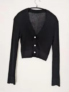 GRL ブラック Vネック カーディガン M