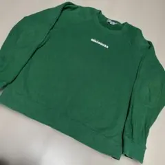 used 美品mikihouse スウェット ロゴプリント 両面 モスグリーンMのサムネイル