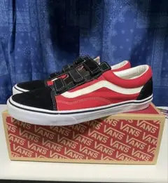 ★VANS バンズ OLD SKOOL オールドスクール ベルクロ 赤×黒×白