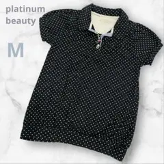 platinum beauty カットソー パフスリーブ ドット M 水玉
