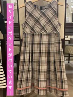 チェック柄ノースリーブワンピース bebe 120