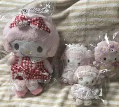 サンリオ くじ　マイスイートピアノ　ぬいぐるみ　ホワイトフリル　マスコット　4点