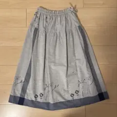 POU DOUDOU フレアスカート 花柄グレーのサムネイル