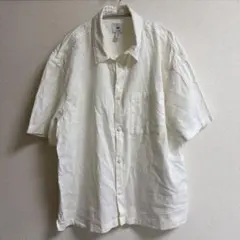 H&M リネン混 半袖シャツ ホワイト Lサイズのサムネイル