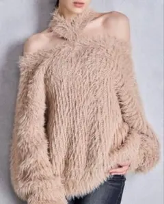 GYDA 2WAYシャギーチョーカーニットトップス