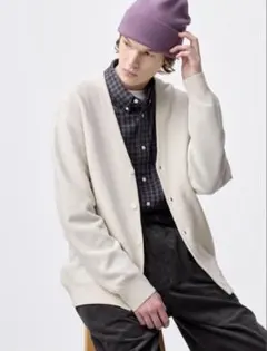 GU ウォッシャブルVネックカーディガン XS