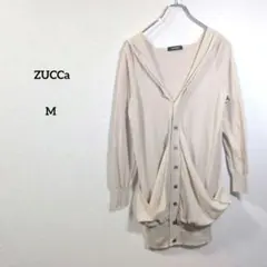 ZUCCa フード付きロングカーディガン M ベージュ 綿100%のサムネイル