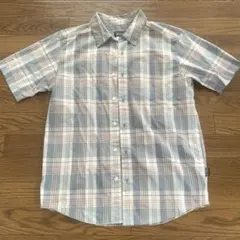 【美品】patagonia パタゴニア　コットンチェック柄シャツ　水色系のサムネイル