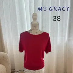 M'S GRACY 半袖ニット バックリボン レッド サイズ38のサムネイル
