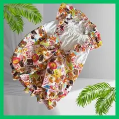 【タイムセール！】014犬服春夏ハンドメイドレトロ柄バルーンワンピース