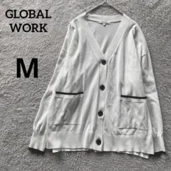 グローバルワーク　GLOBALWORKＶネックカーディガン 白 ホワイトM 長袖