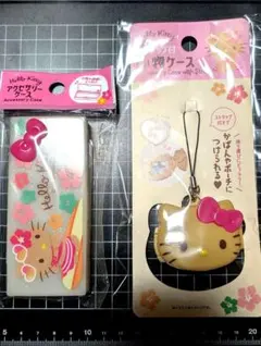 日焼け キティ　ケース　ストラップ　小物ケース　ピルケース 　アクセサリーケース