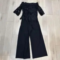 ドレスラボ⭐︎ブラック レース オフショルダー セットアップ