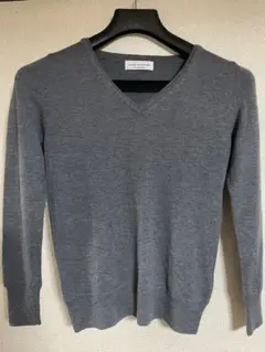 nano-universe グレー Vネックセーター 長袖　ウール100%