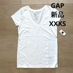新品【GAP】 Vネック Tシャツ ホワイト　白　白T レディース　XXXS