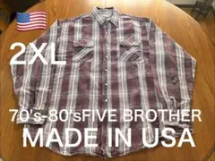 USA製！雰囲気系！FIVE BROTHER ネルシャツ　ヴィンテージ