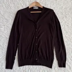 ジョンスメドレー カーディガン シーアイランドコットン 現行タグ ブラウン M