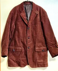 【クロコダイル】ブラウン コーデュロイ テーラードジャケット　LL