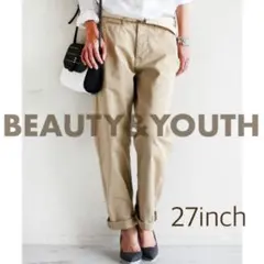 BEAUTY&YOUTH 　チノセルヴィッジパンツ　ベージュ　チノパン　27