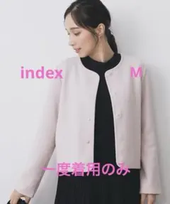 index ストレッチノーカラーブルゾン ピンクベージュ Mのサムネイル