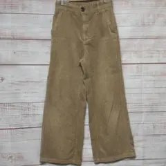 GU コーデュロイパンツ ベージュ S ワイド ストレート 秋冬