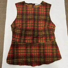 ２枚セット！ZARA チェック柄 ＋オリーブ色　ノースリーブ ベスト Sサイズ