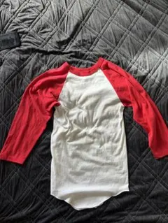 【ラッセルアスレチック】ラグラン 七分丈 Tシャツ USA製 80's 白×赤