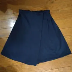 ネイビー ラップスキュロット ゴムウエスト　右ポケットあり