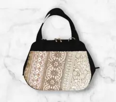 ぽってりボストン☆インド刺繍リボン04 U18（M）