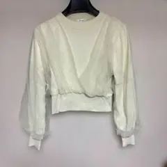 INGNI チュールレイヤード リブニット ホワイト