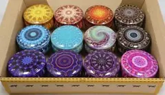 新品 蓋付き缶 12個セット 星座マーク