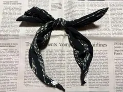 リボン付きカチューシャ　新品未使用　韓国　ストライプ柄　カチューシャ