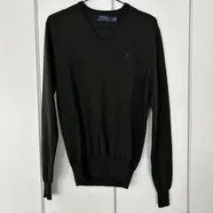 【美品】POLO Ralphlauren Vネックセーター オリーブ メンズXSのサムネイル