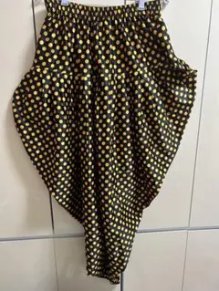 134 黒と金のドット サルエルパンツ 古着