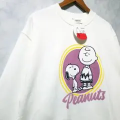 新品　ピーナッツ　スヌーピー　トレーナー　メンズ　M　白色　チャーリー・ブラウン