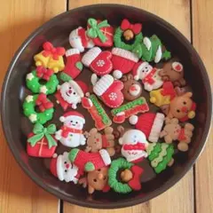 【お値下しました】断捨離☆とりまぜデコパーツ クリスマス マットタイプ
