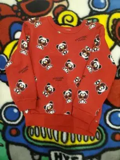 ヒスミニ　パンダ赤　総柄90トレーナー　極美品