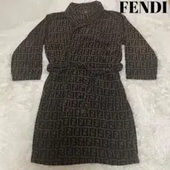 美品 フェンディ ズッカ バスローブ ガウン 綿100% ブラウン L メンズ