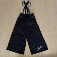 scolar サスペンダー付き黒ワイドパンツ
