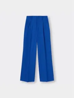 ジーユーGU　カラースラックス　カジュアルパンツ　ワイドパンツ　青