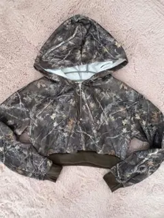 SHEIN リアルツリークロップドパーカー M