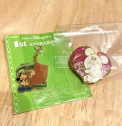 【非売品】レア！Disneyディズニーシー1周年チャーム＆ミラコスタピンバッジ